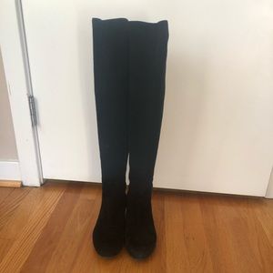 Stuart weitzman over the knee black suede boots